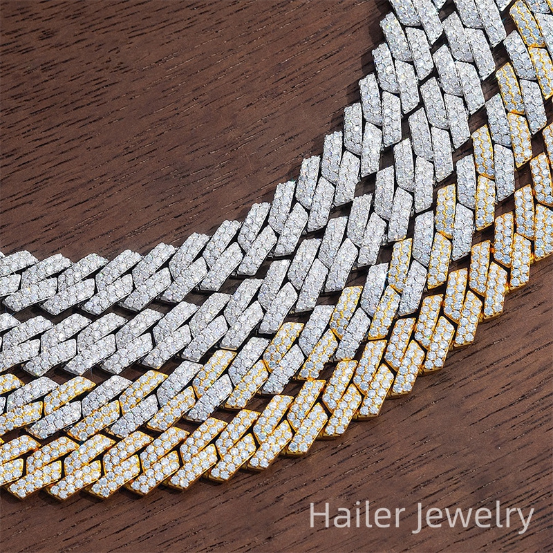 19mm /16mm/12mm/10mm 925 silver hip hop jewelry men's moissanite necklace cuban link chain moissanite