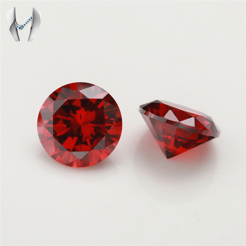 Machine Cut Synthetic Garnet Red CZ Stone