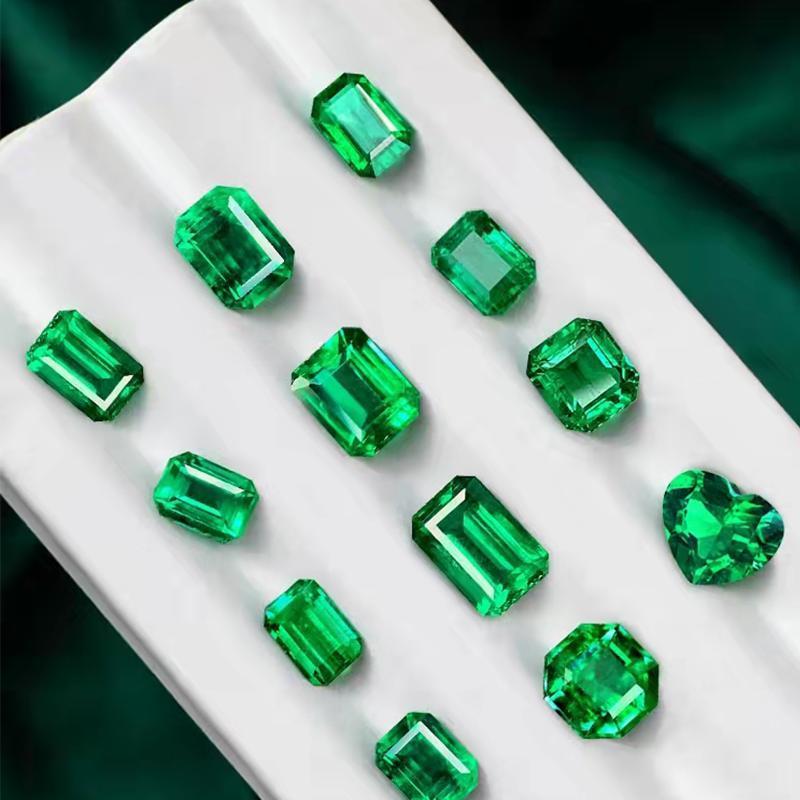 Hailer Jewelry wholesale price by carat GRA certified hydrothermal emerald colombian green lab grown emerald loose gemstones