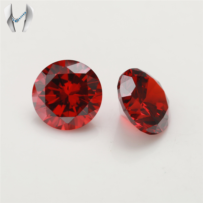 Machine Cut Synthetic Garnet Red CZ Stone