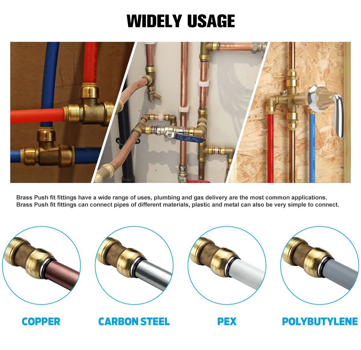 Brass quick release copper push fit valve angle type 1/4 quarter turn valve for pex and copper plumbing water pipe