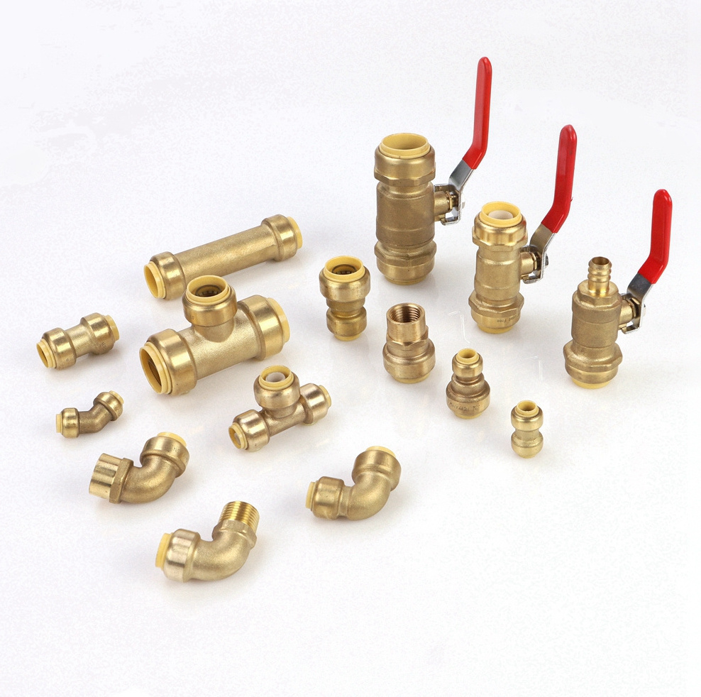 Hailiang push fit fitting brass coupling quick connector push in fitting plumbing water pipe brass push fit fitting