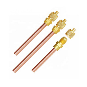 1/4 copper brass pin valve Charging valve access valve for R134a freezer HVAC refrigeration and air conditioner