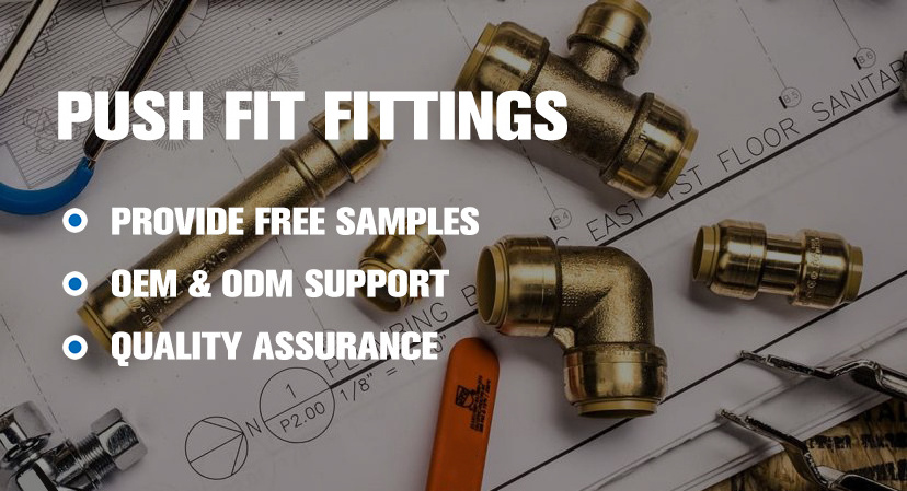 Plumbing brass push fit fittings quick release bite fittings brass 90 degree elbow for pex water pipe