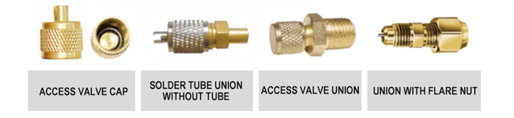 1/4 copper brass pin valve Charging valve access valve for R134a freezer HVAC refrigeration and air conditioner