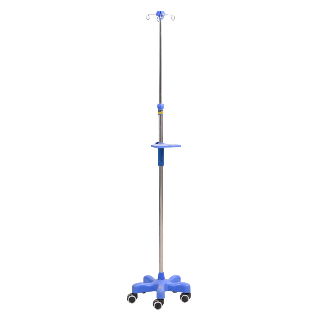 Height Adjustable Stainless Steel Portable Medical IV Pole Drip Infusion Support Stand