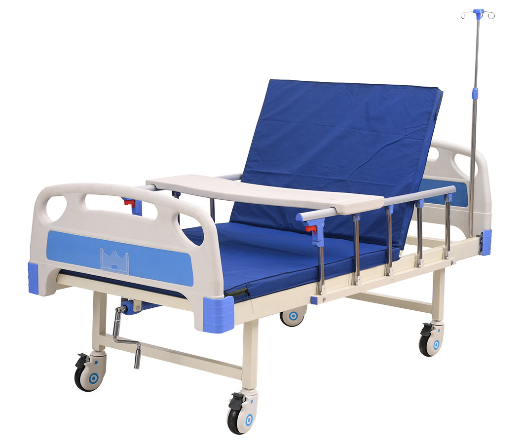 Hospital Furniture A109 Single Crank Manual Medical Multi-function Adjustable ICU Patient Nursing Care Bed