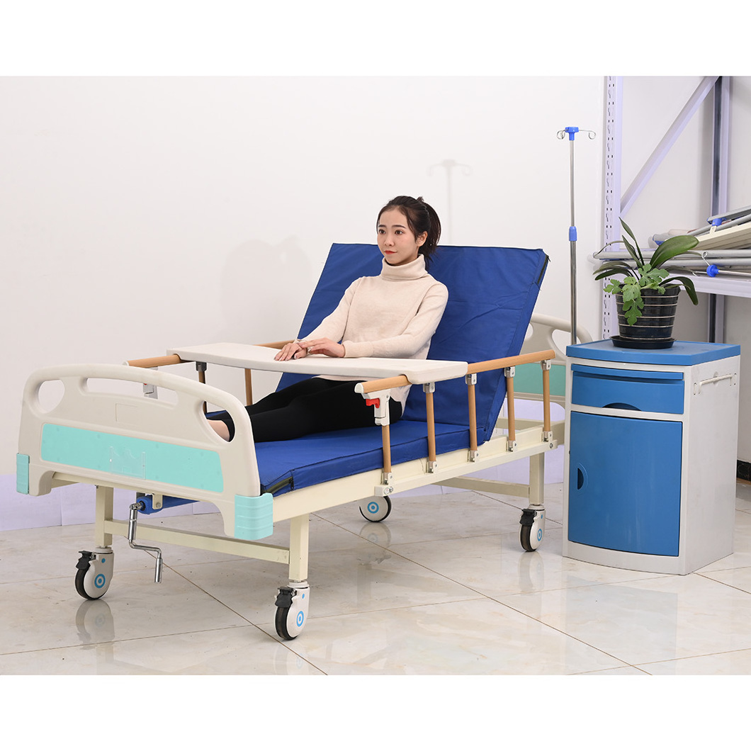 Hospital Furniture A109 Single Crank Manual Medical Multi-function Adjustable ICU Patient Nursing Care Bed