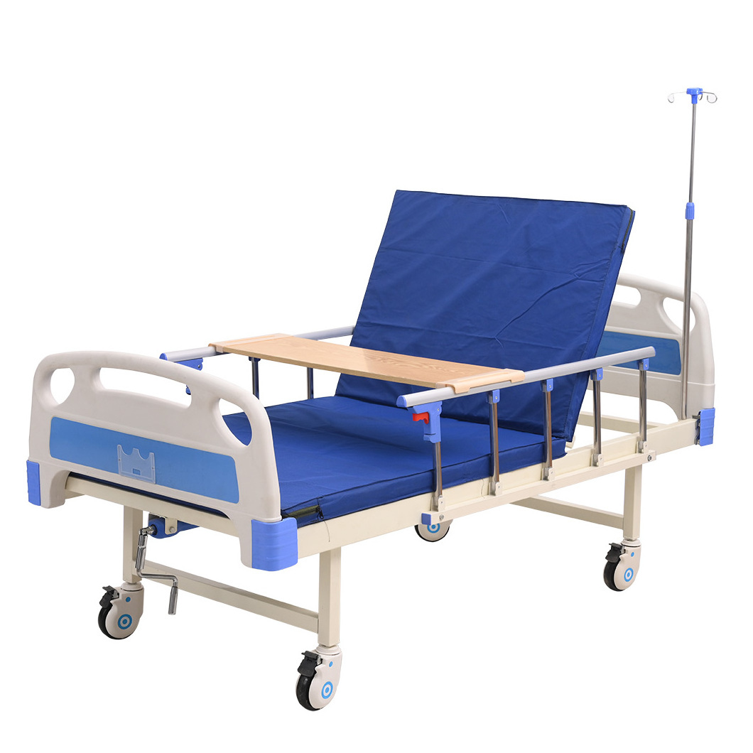 Hospital Furniture A109 Single Crank Manual Medical Multi-function Adjustable ICU Patient Nursing Care Bed