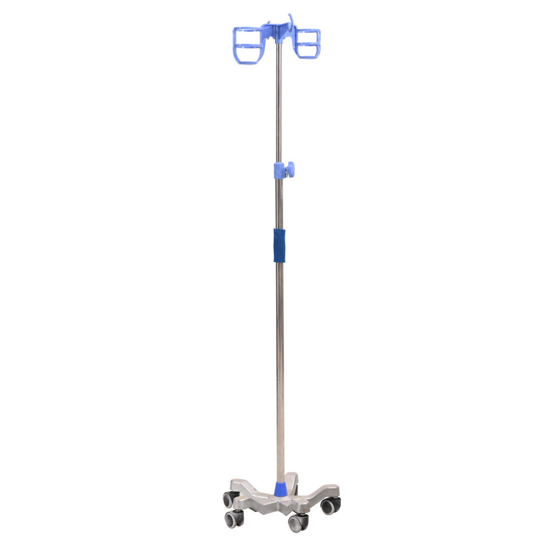 Height Adjustable Stainless Steel Portable Medical IV Pole Drip Infusion Support Stand