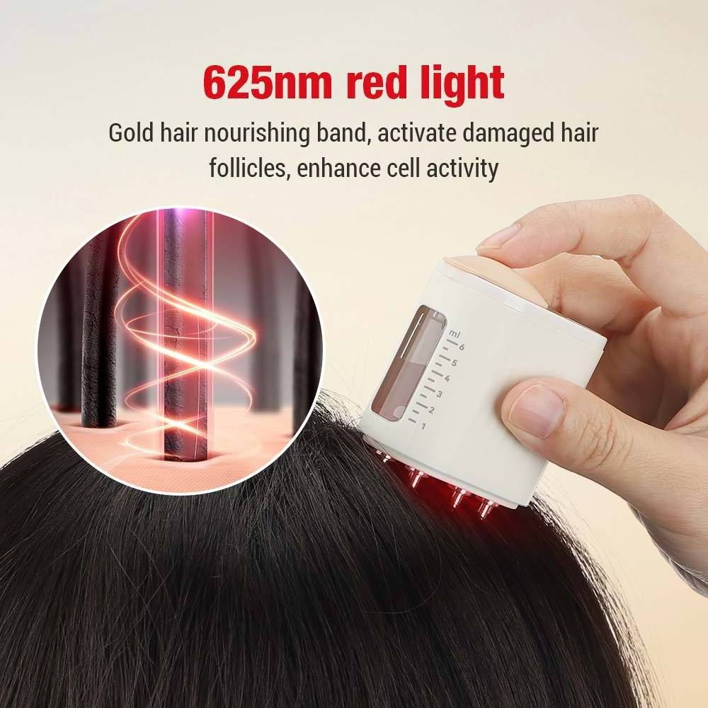 Red Light Therapy Hair Growth Oil Applicator Scalp Massager Electric EMS Micro-current Vibration Head Massage Brush