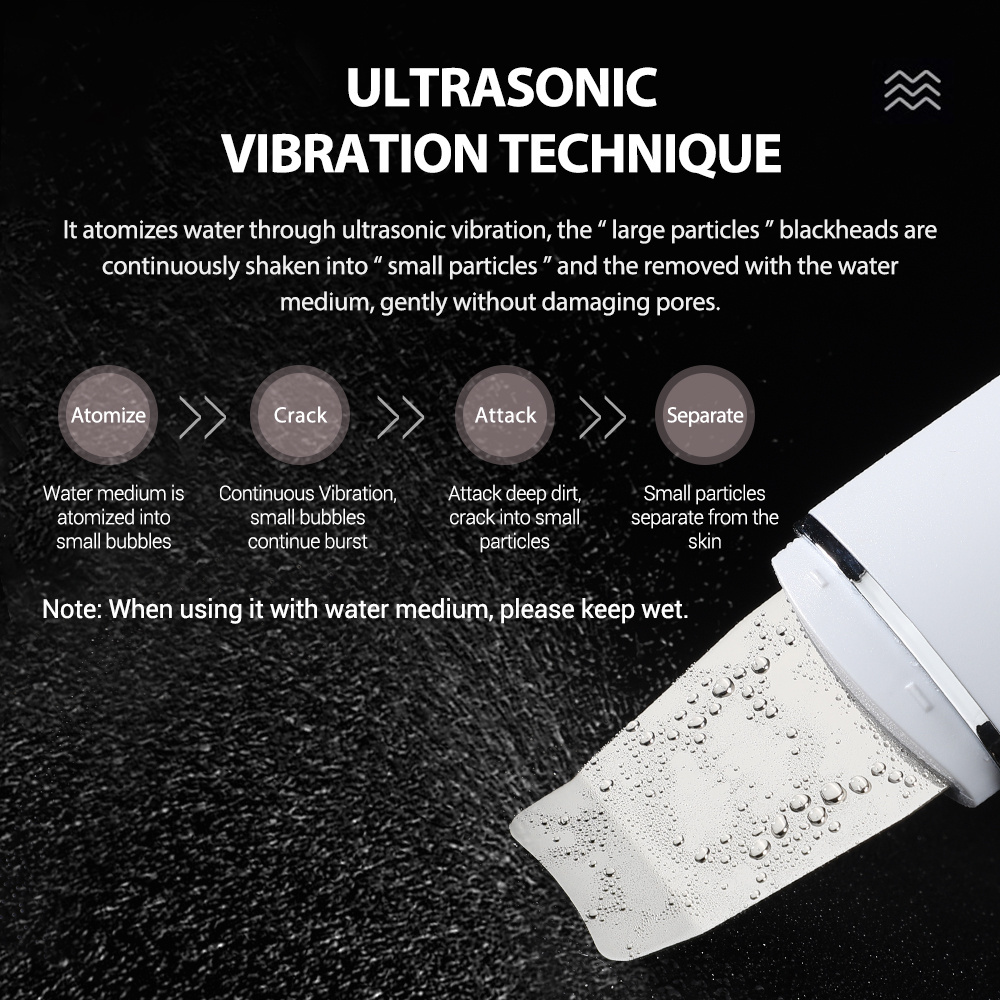 Home Beauty Personal Care Ultrasonic Facial Scraper Sonic Skin Scrubber