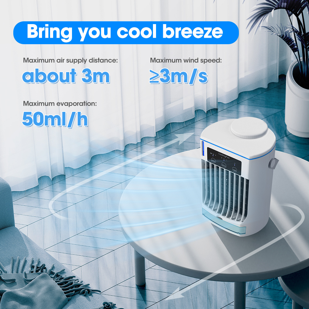 Portable Mini Cooling Air Conditioner Dehumidifier USB Charging Small Water Desktop Cooler Fan