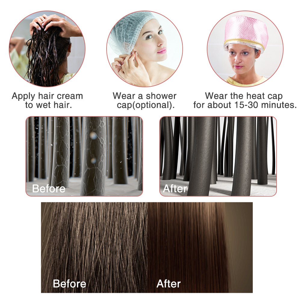 Home Salon Styling Electric Heating Hair Care Hat SPA Nourishing Thermal Treatment Hair Steamer Cap