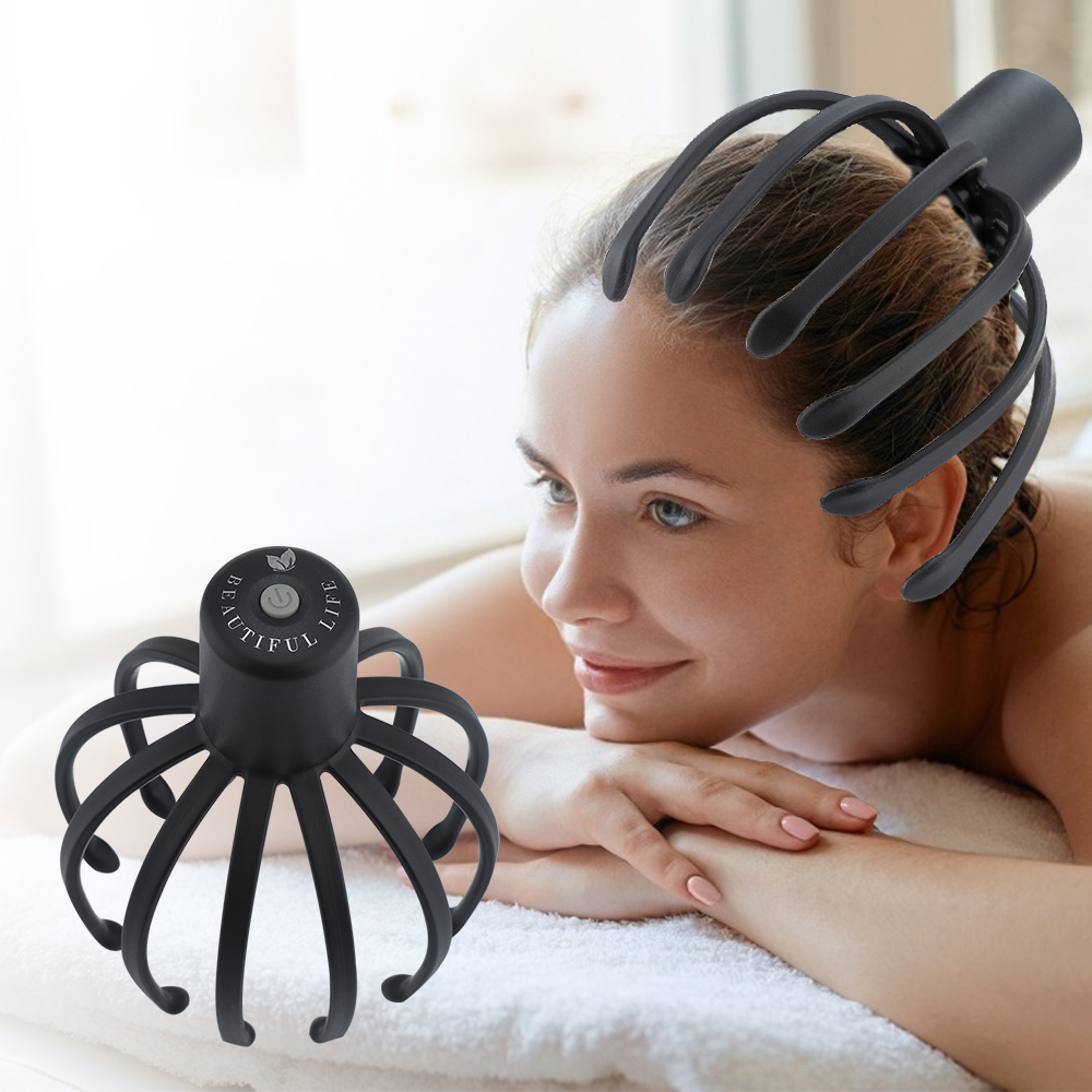 USB Rechargeable Electric Octopus Claw Hair Scalp Massager Stress Relief Head Massager