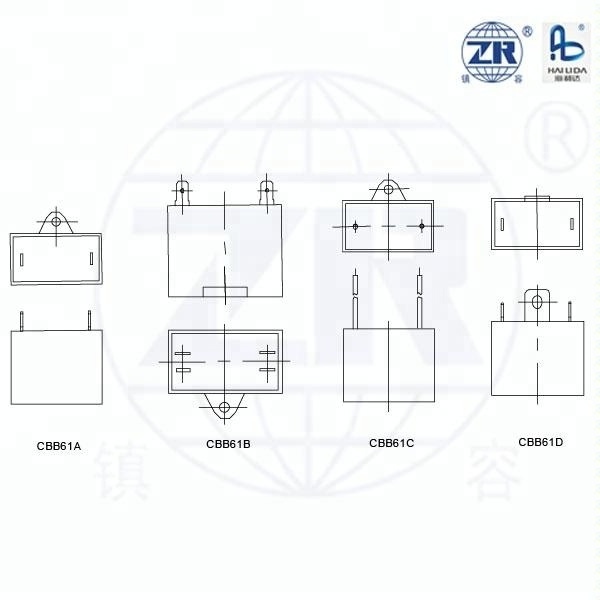 capacitor 450v 10uf 40 / 85 / 21 sh cbb61 for electrical fan condenser
