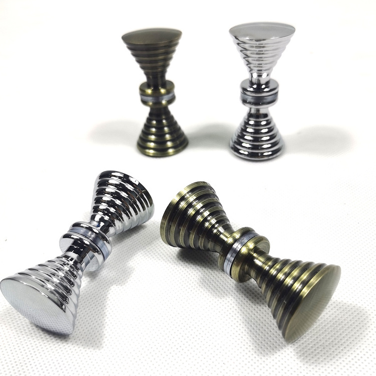 Chrome Brushed Satin Matt Black Ribbed Bow-Tie Style Back-to-Back Knobs