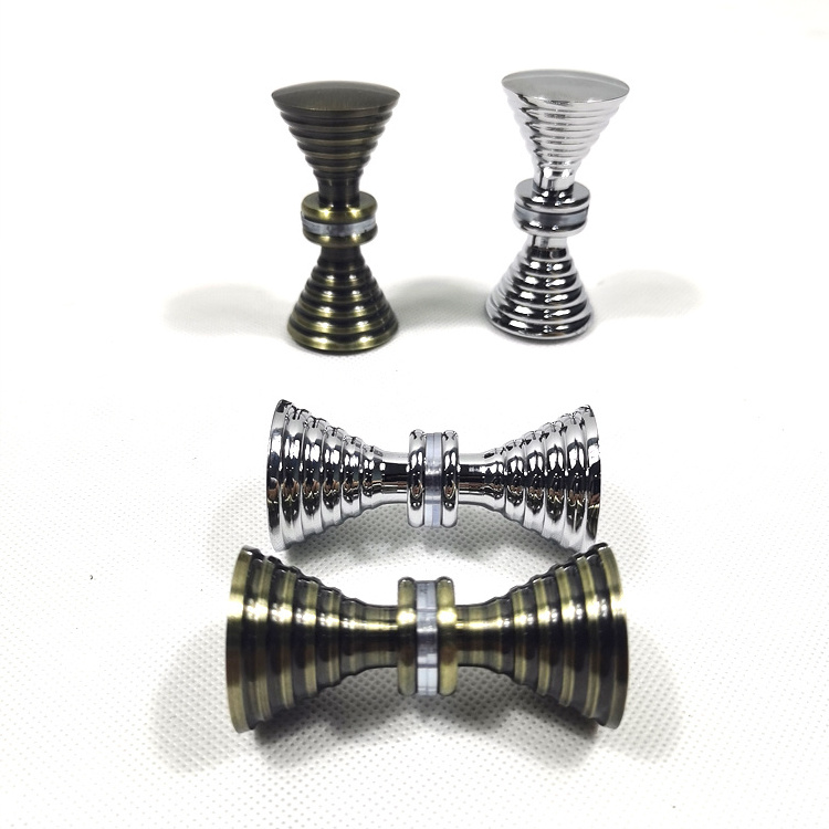 Chrome Brushed Satin Matt Black Ribbed Bow-Tie Style Back-to-Back Knobs