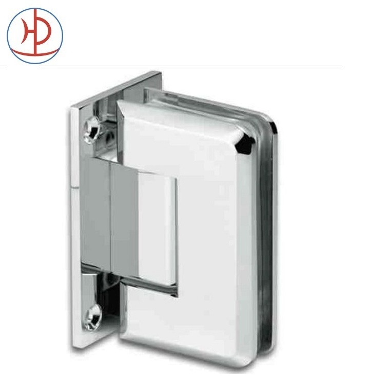 China Made Polished Chrome Wall to Glass  with Full Back Plate Bevel edge Shower Glass Hinge Fitting