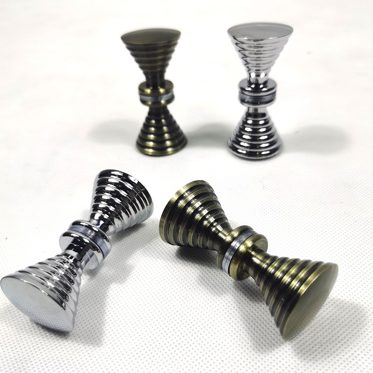 Chrome Brushed Satin Matt Black Ribbed Bow-Tie Style Back-to-Back Knobs