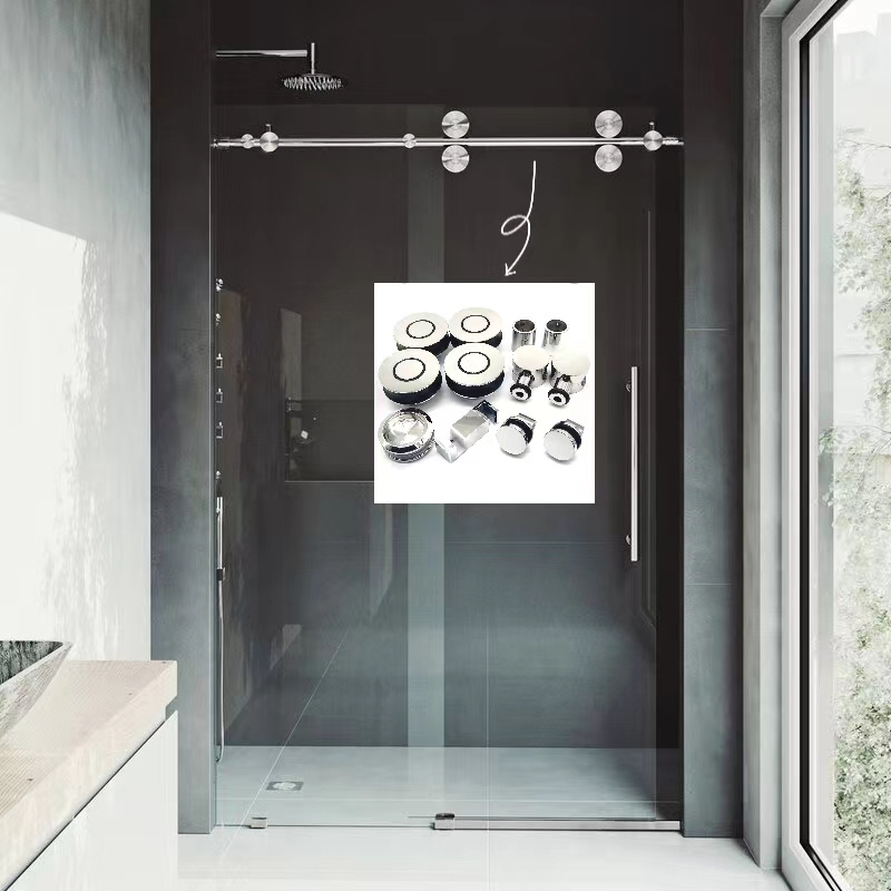 Frameless Sliding Doors Hardware Glass Sliding System Fitting Shower Glass Hardware