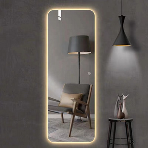 Metal inline mirror custom full body large long bedroom standing full length floor to ceiling wall mirror