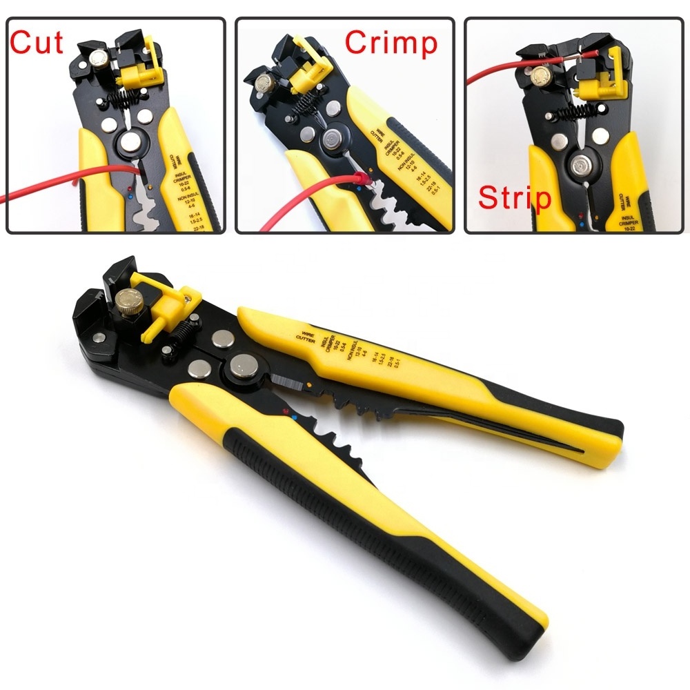 Copper Wire Stripper Cable Cutter Stripping Tool HS-056 Automatic Multi Function Cutting Crimping Pliers