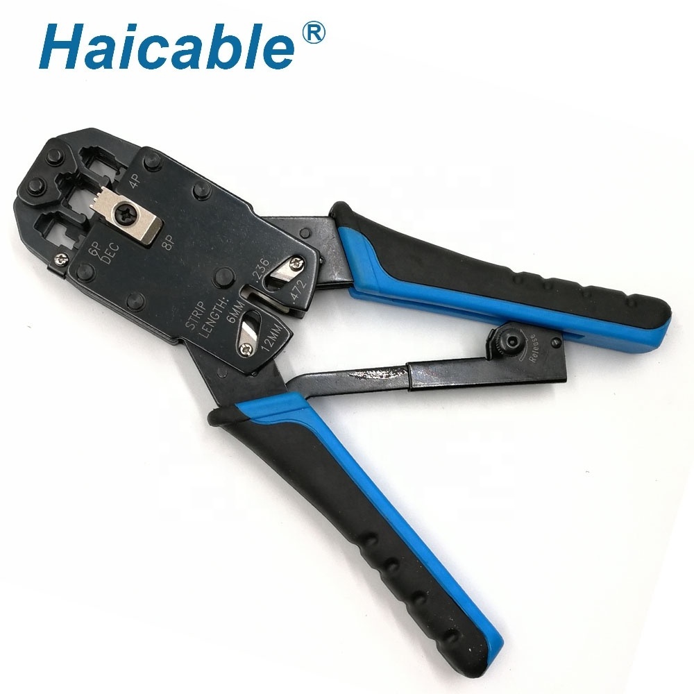 Network Modular Plug Crimper Cable Striping Tool HT-2008R Haicable Lan Stripper Cat6 RJ45 Crimping Plier