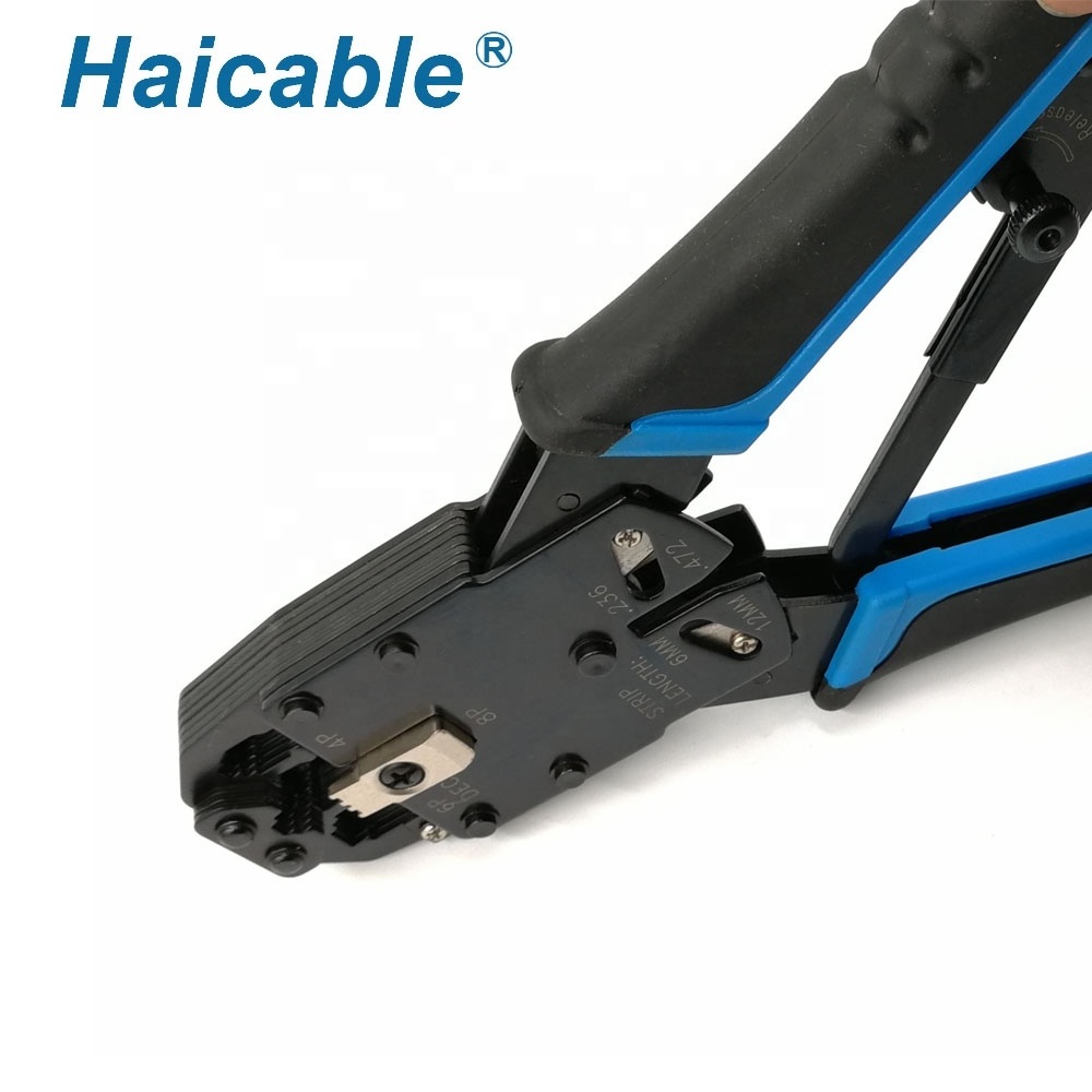 Network Modular Plug Crimper Cable Striping Tool HT-2008R Haicable Lan Stripper Cat6 RJ45 Crimping Plier