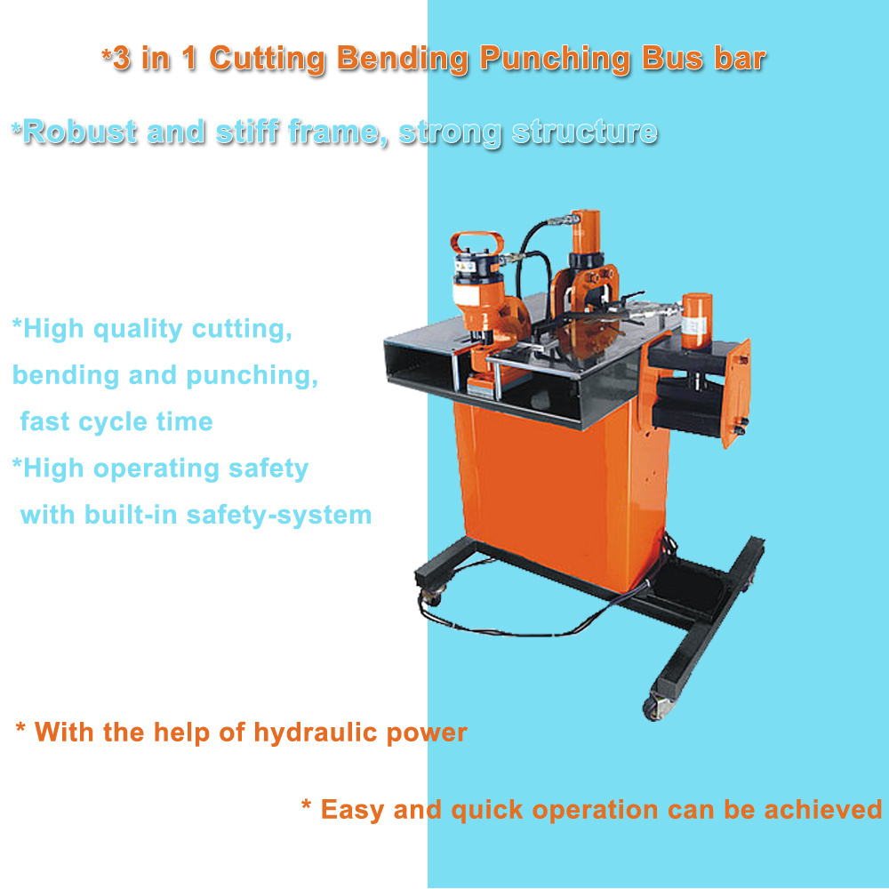 Bus Bar Punching Bending Cutting HB-150W 3 in 1 Hydraulic Automatic Busbar Processing Machine