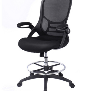 Drafting Chair Tall Office Chair Standing Desk Stool with Adjustable Footring Mesh High-Back Drafting Table Chair