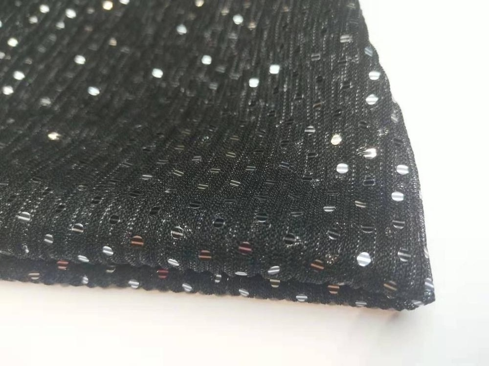 Shaoxing metallic yarn pleated polyester moonlight sequin tulle knit lurex glitter fabric with spangle