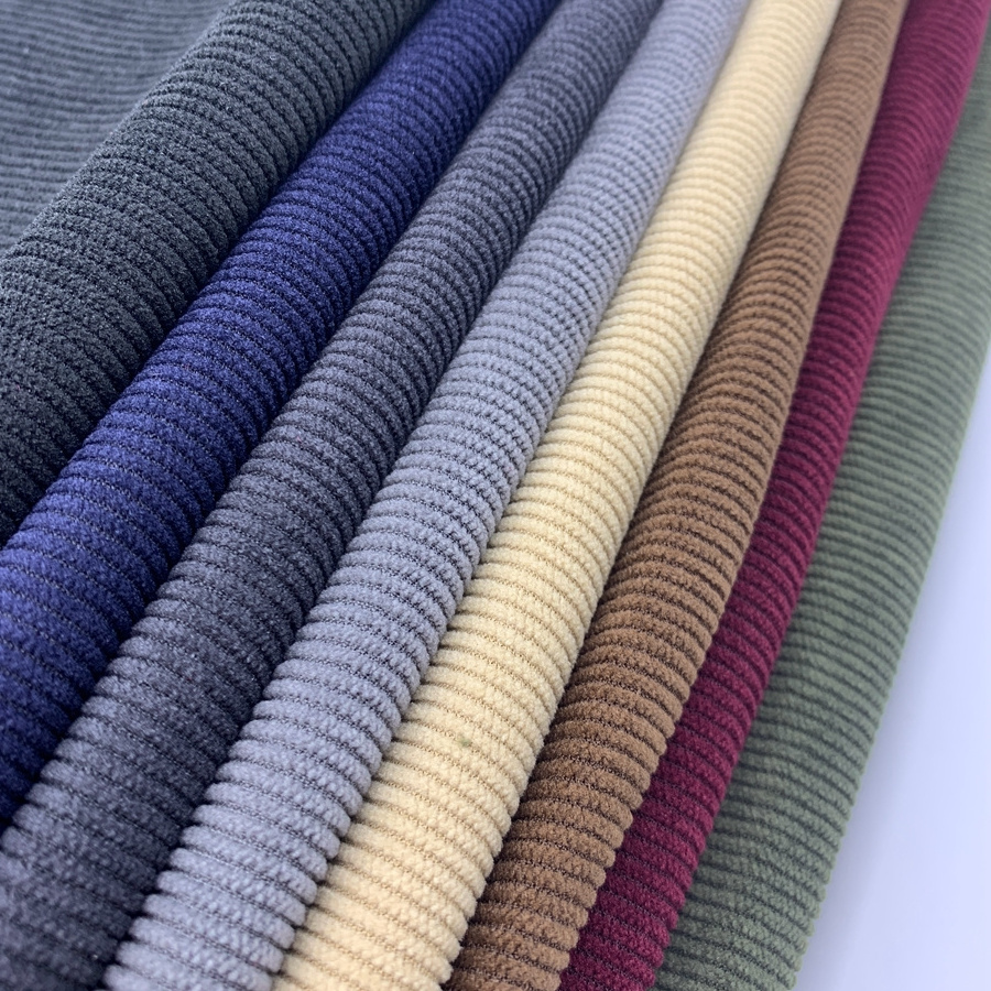 Factory Direct Sale 100% Polyester 16W Non- Stretch Corduroy Fabric For Garments Trousers Sofa