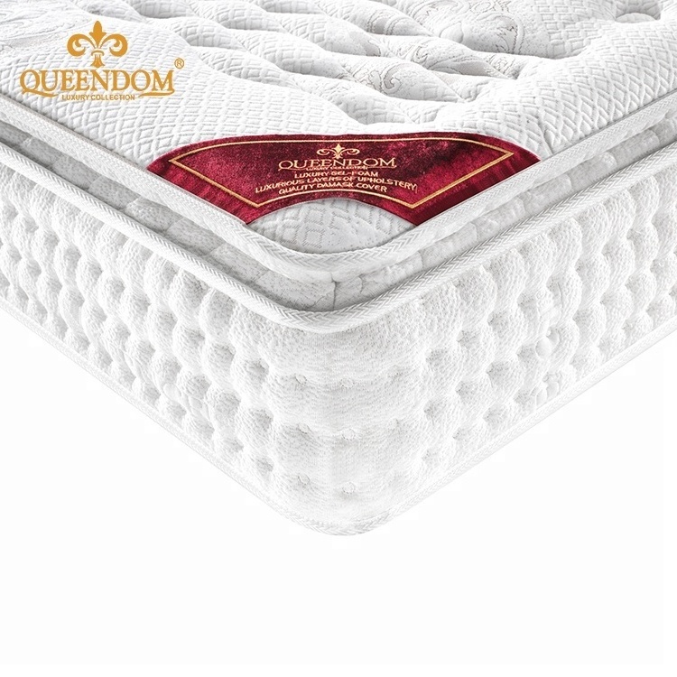 Pocket memory foam pillow top double layer pocket spring mattress