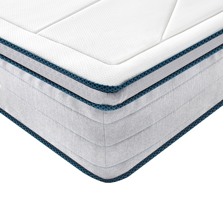 Luxury knitting fabric memory foam topper king size bed mattresses pack in a box pocket spring inflatable mattress