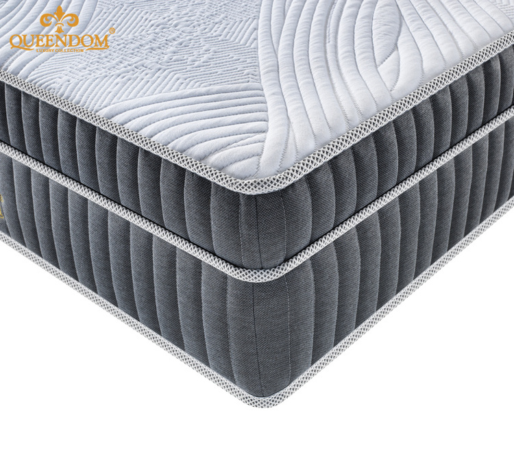 Luxury kitted fabric cal king double single spring super soft memory foam bed mattress