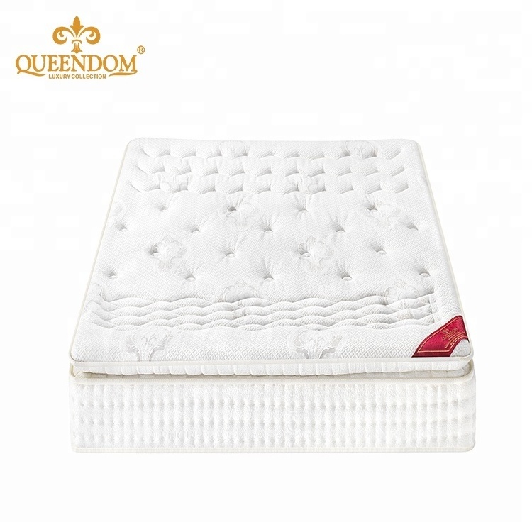 Pocket memory foam pillow top double layer pocket spring mattress