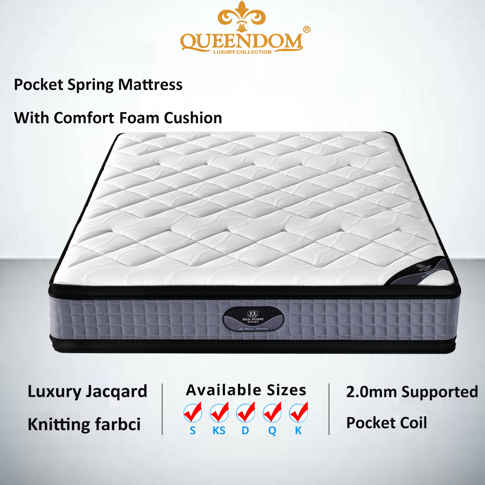 Double sides used Pocket spring pillow top mattress bed mattress manufacture