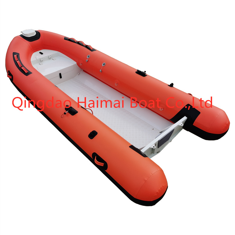 12.8Feet Rigid Hull Inflatable Aluminum Boat deep V aluminum fishing boat