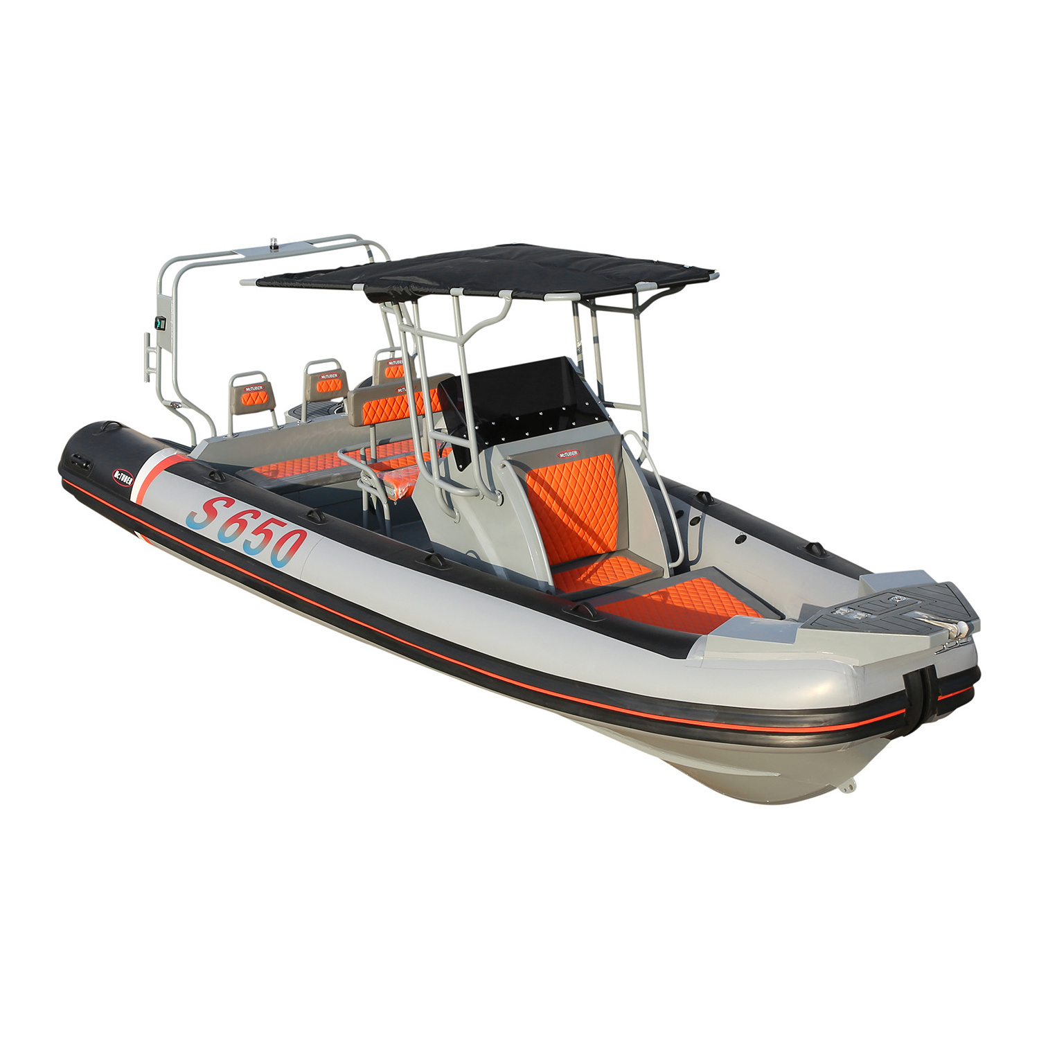 21feet 650cm semi rigid inflatable boats deep V aluminum fishing boat