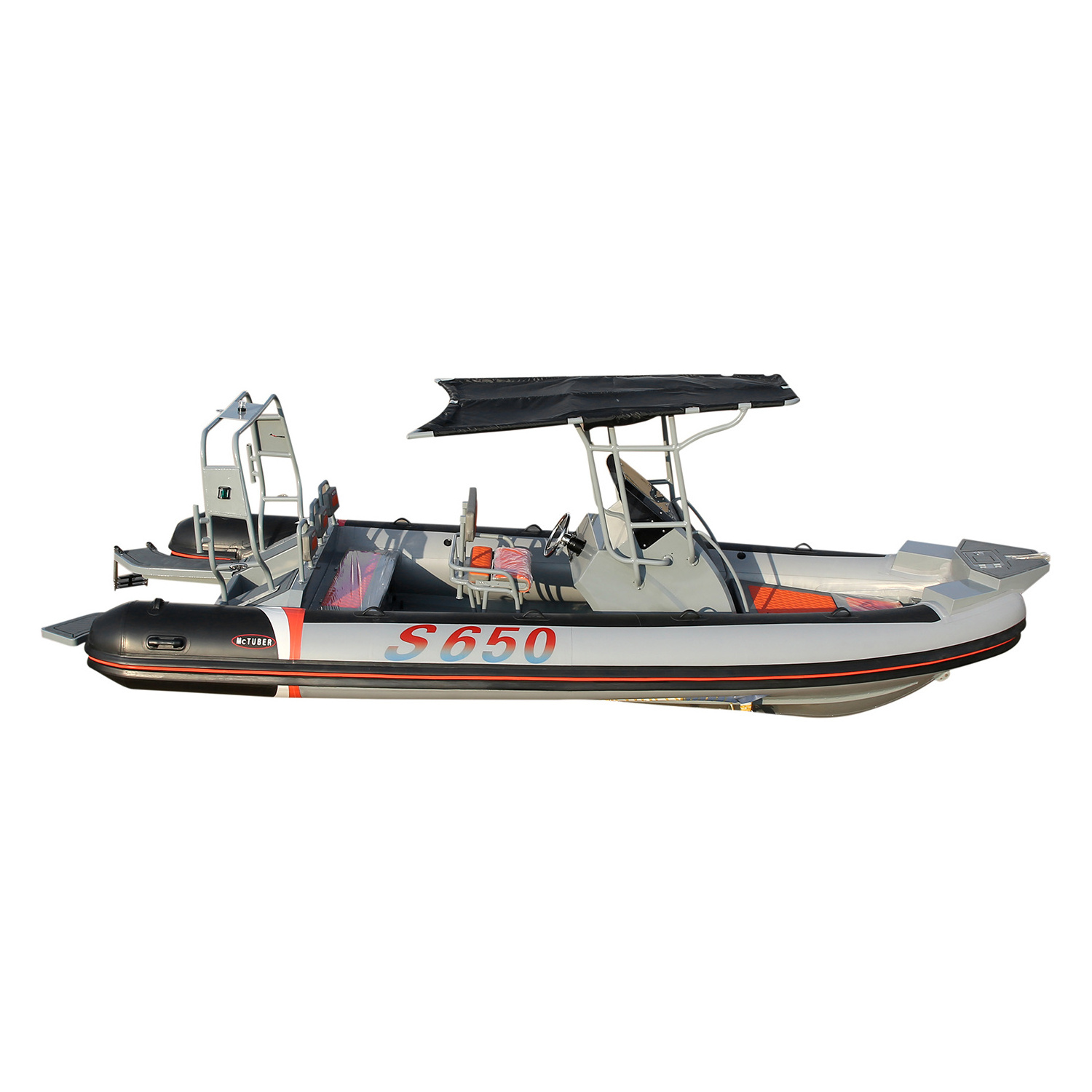 21feet 650cm semi rigid inflatable boats deep V aluminum fishing boat