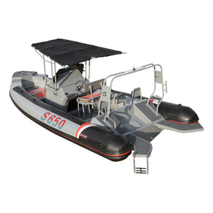 21feet 650cm semi rigid inflatable boats deep V aluminum fishing boat