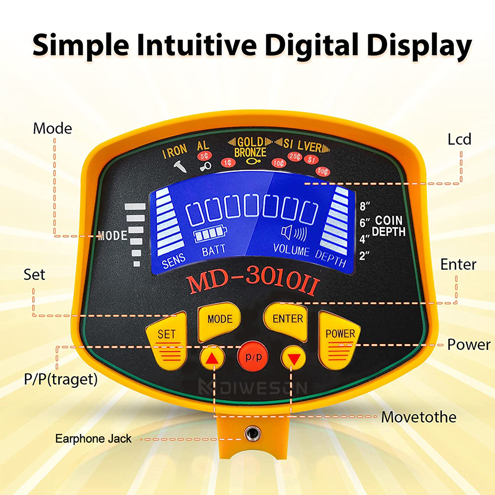 Free Shipping MD-3010II Educational Underground Search Gold Treasure Youth Metal Detector