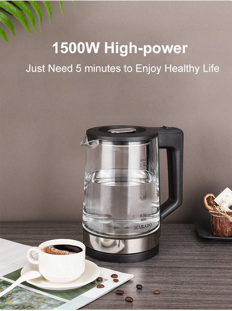 Best Price Kitchen Appliances Glass Hot Water Electric Kettle Cute Glass Tea Kettle for Hotel Home CB Electric Kettle No Plastic