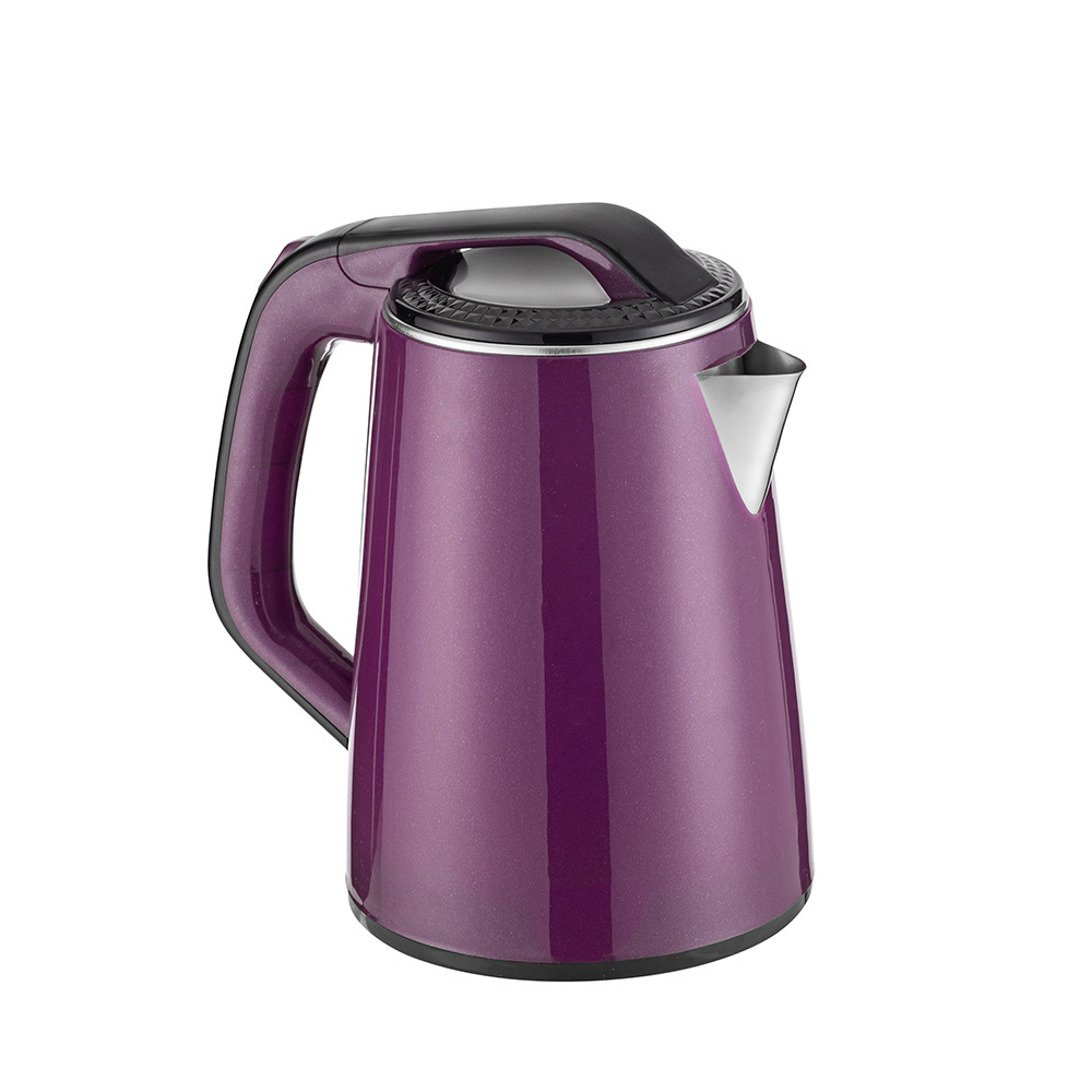 Purple Color  Travel Double Wall Stainless Steel 2.5 Liter Electric Kettle Office Water Kettle