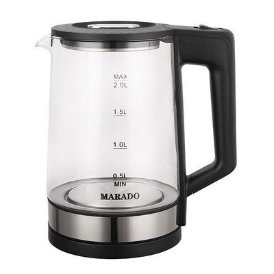 Hot selling 2.0L travel  electric glass kettle hot water fast tea maker with LED light