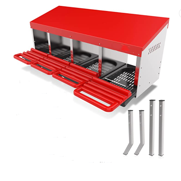 High Quality Plastic and Galvanized 4 Holes Chicken Nesting Box with legs