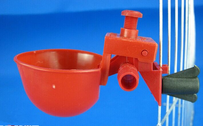 Red Chicken Pigeon Waterer Drinker Quail Drinking Cups Bird Bowls Poultry Coop Feeder