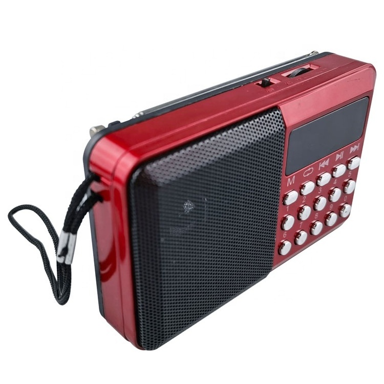 Portable FM Radio Digital Player FM Transmitter Speaker USB Rechargeable Radio With SD Card Slot