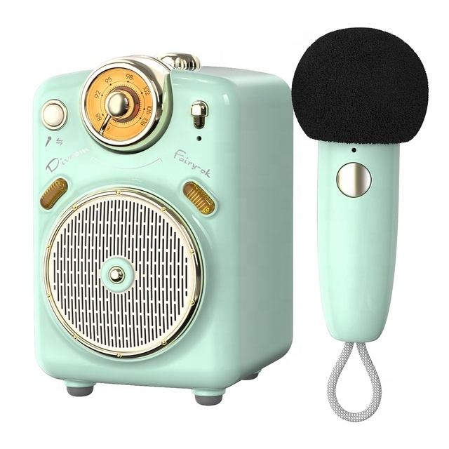 Divoom Fairy-OK Portable Blue-tooth Speaker with Microphone Karaoke Function with Voice Change, FM Radio, TF Card